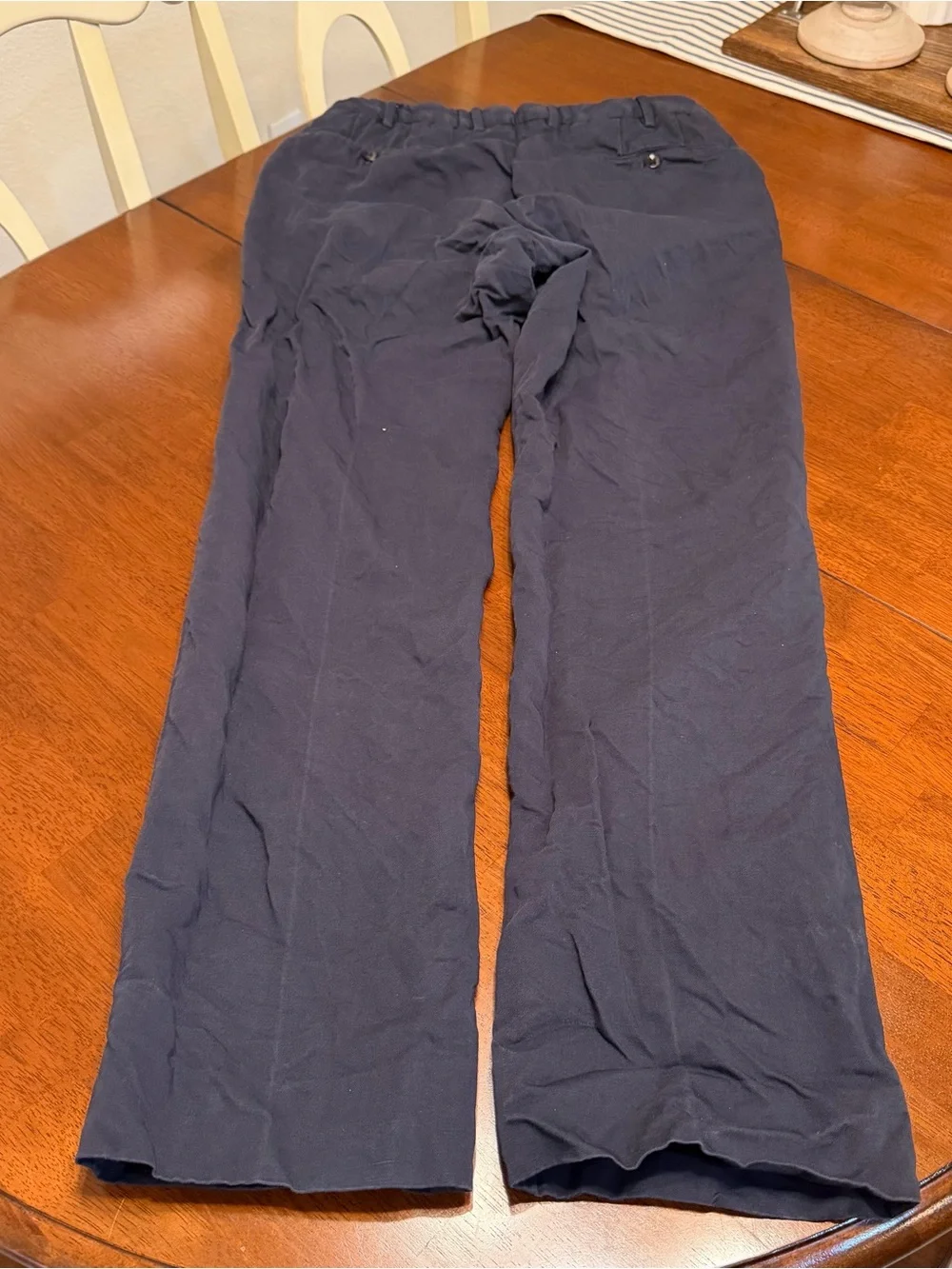 Incotex Slowear Chinolino Mens Navy Blue Linen Cotton Trousers Chino Pants 34x32